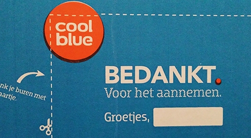 E-commerce marketing verpakking vis-winkel-online koop een koe